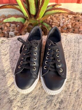 Black leather KEDS